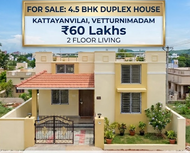 3 1/2 House for Sale in Kattayanvilai, Vetturnimadam